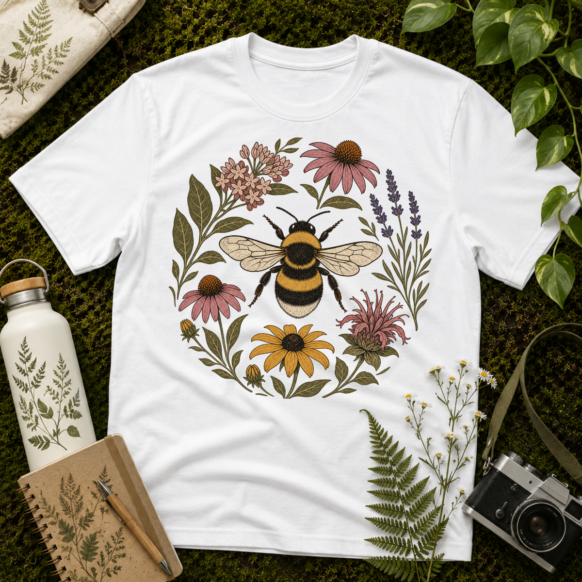Bee Flower Circle Tee