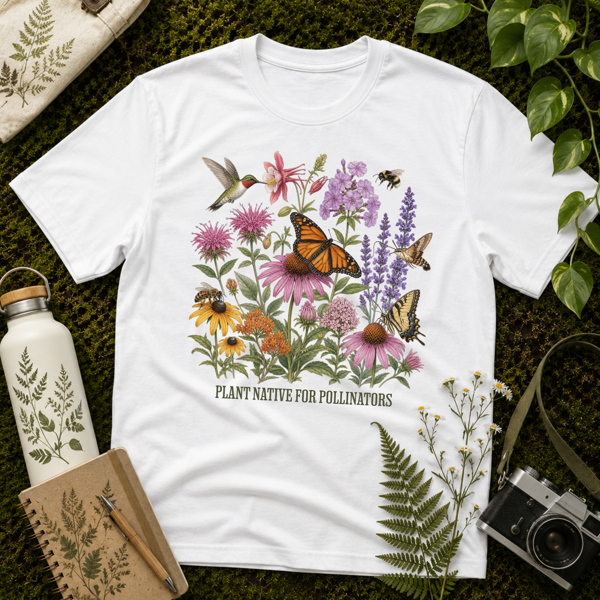 Plant Native For Pollinators 4 Tee