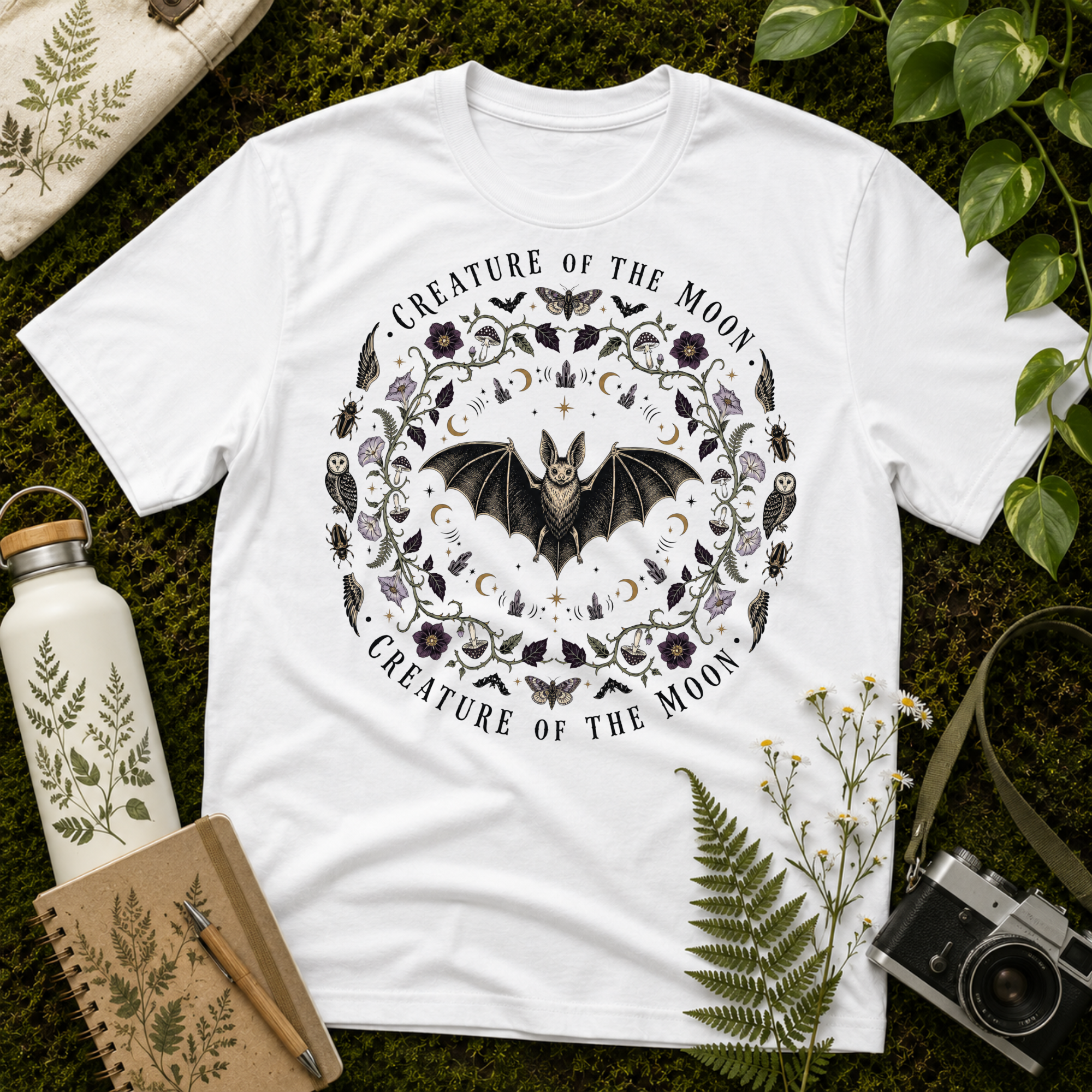 Creature Of The Moon Bat Mandala Tee