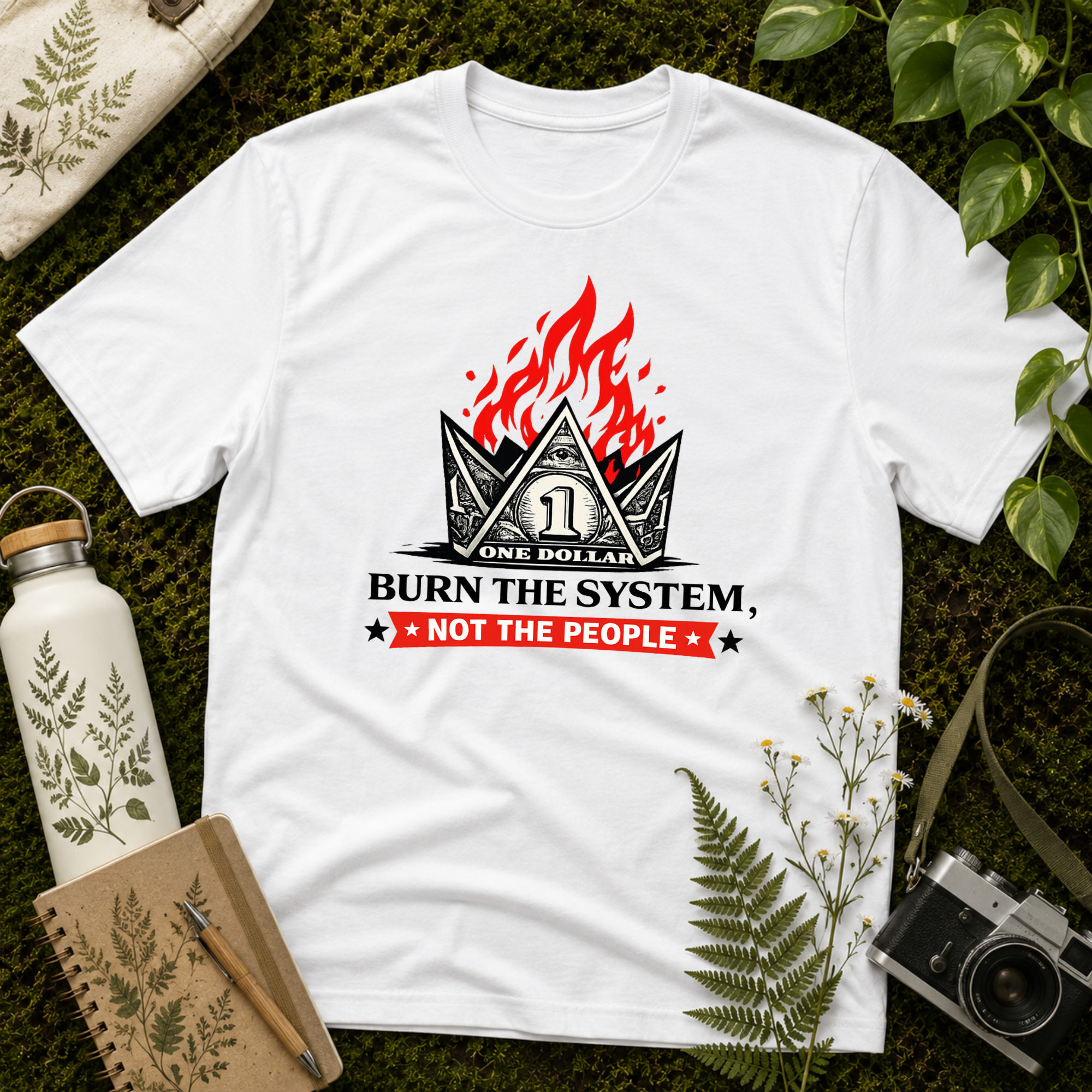 Burn the System Dollar Tee