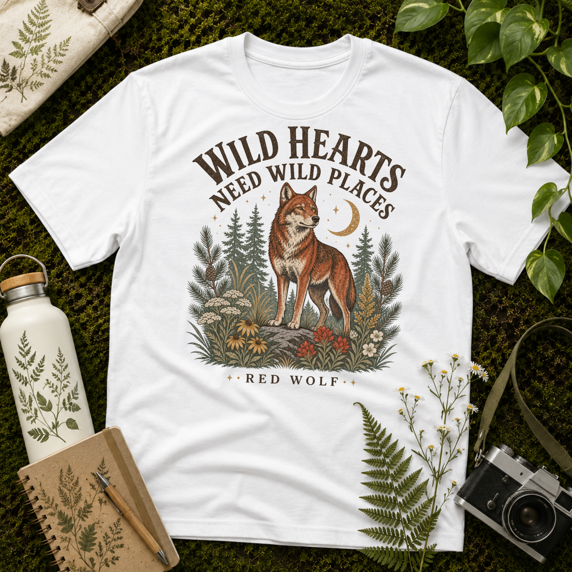 Red Wolf Wild Hearts Tee