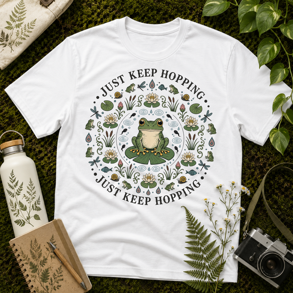 Just Keep Hopping Frog Mandala Tee