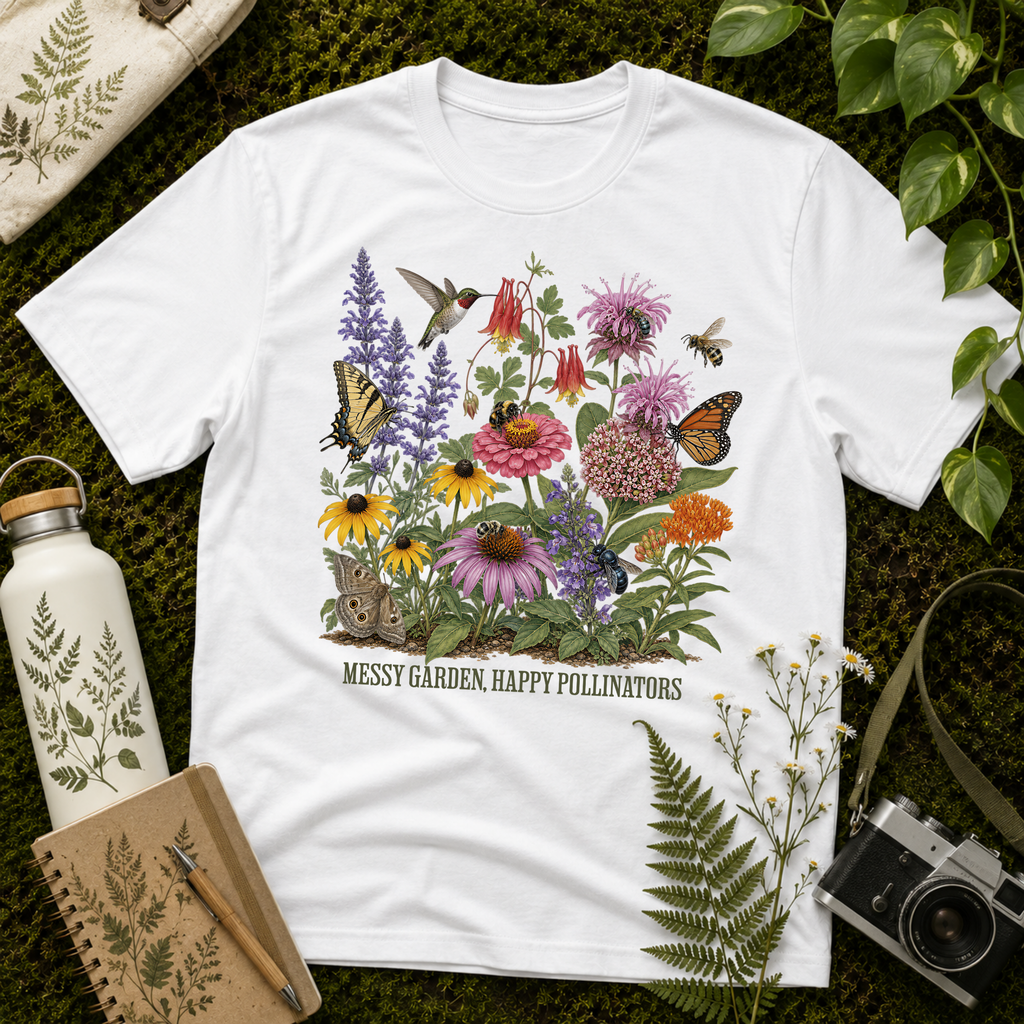 Messy Garden, Happy Pollinators 3 Tee