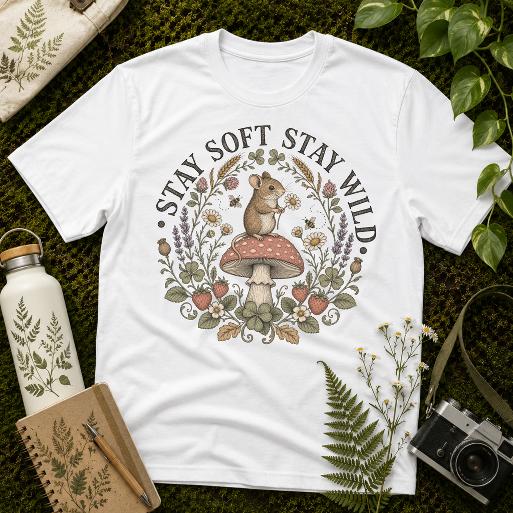 Stay Soft Mushroom Mouse Tee