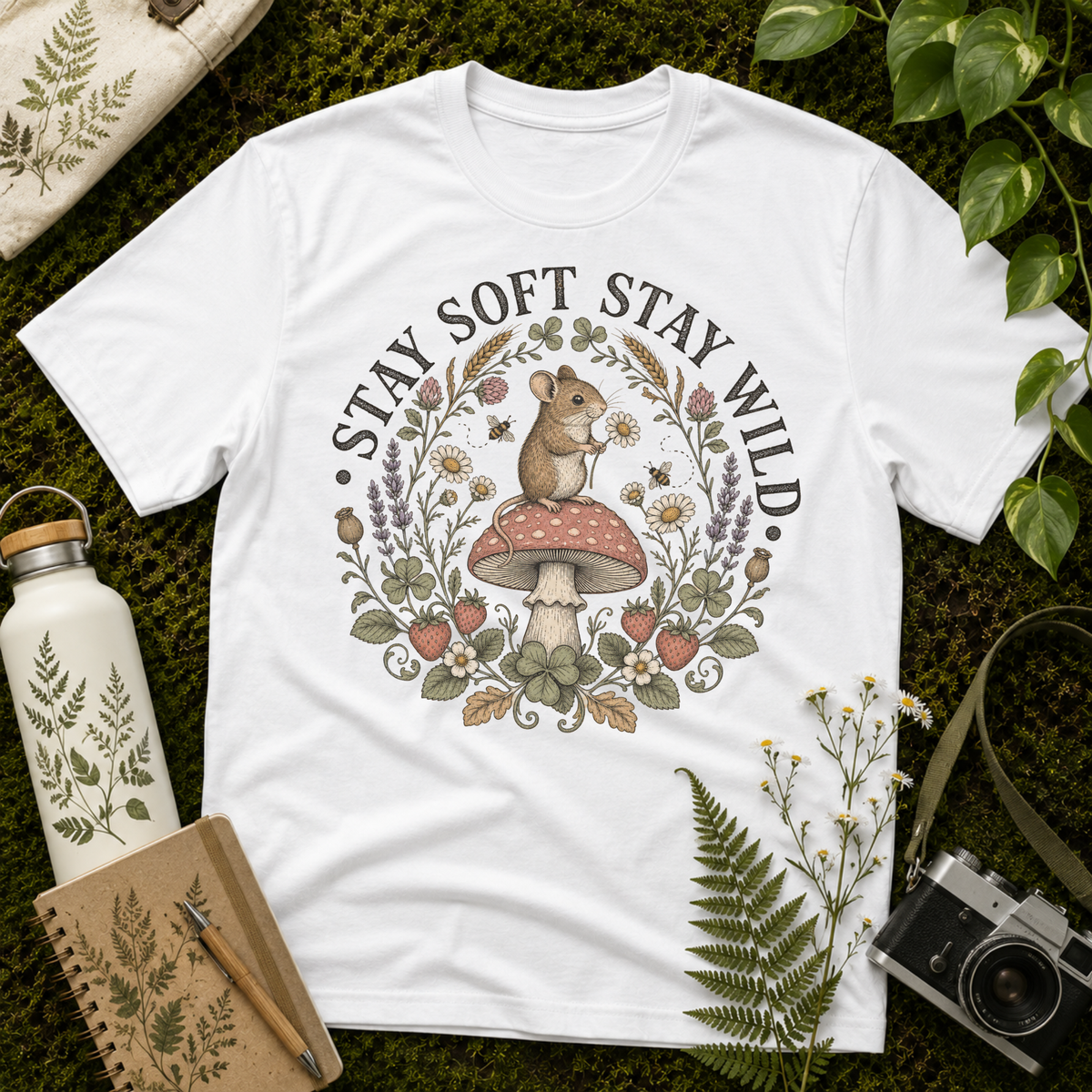 Stay Soft Mushroom Mouse Tee