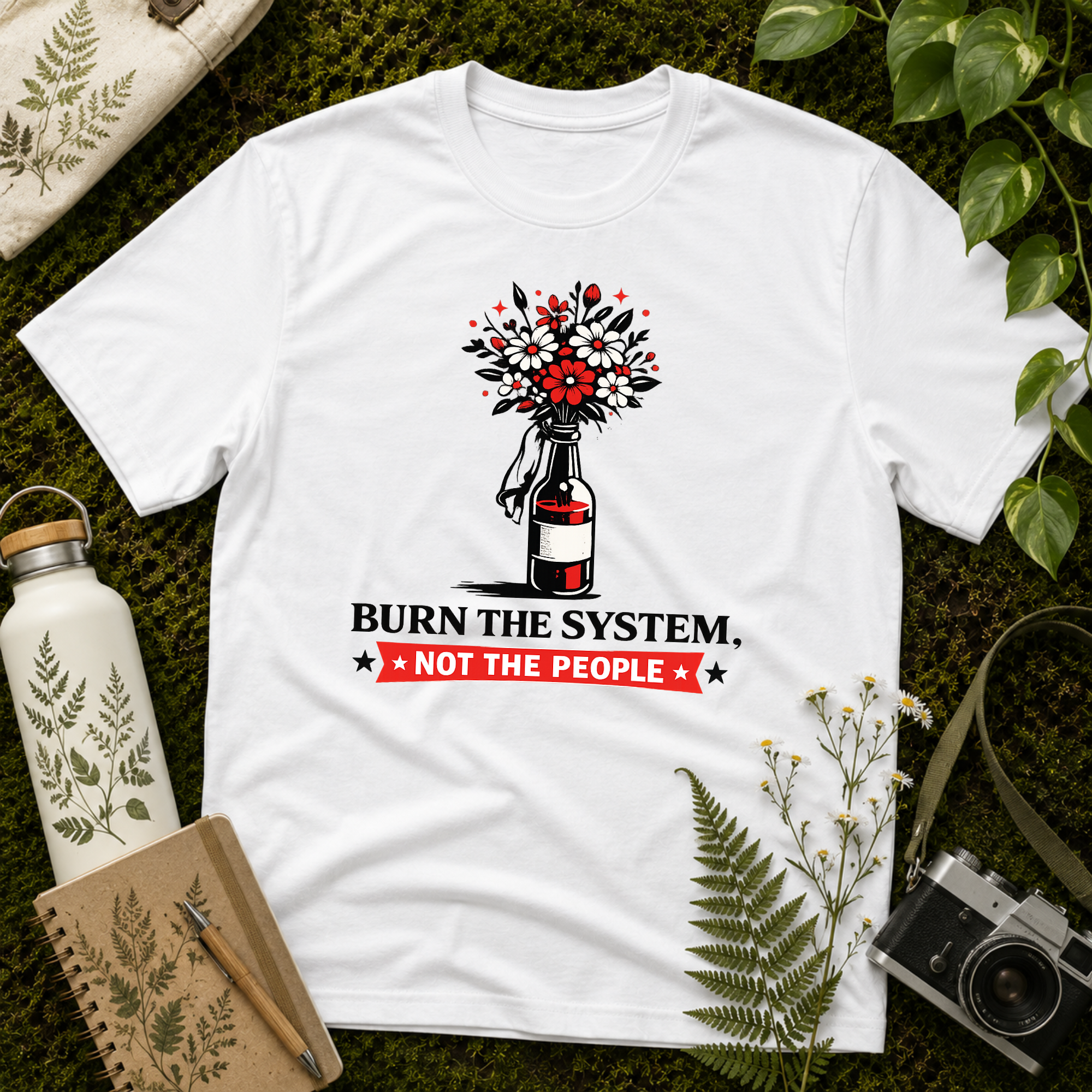Burn the System Bottle Tee