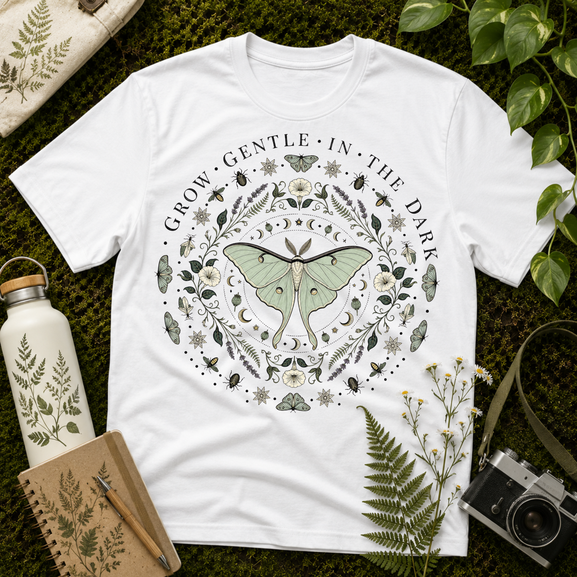 Moth Grow Gentle Mandala Tee