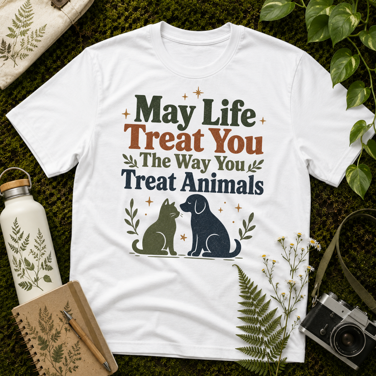 May Life Treat You The Way You Treat Animals Cat And Dog Tee