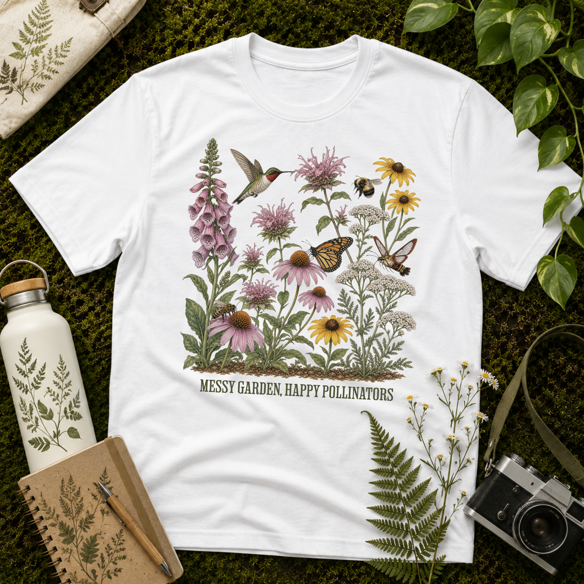 Messy Garden, Happy Pollinators 2 Tee